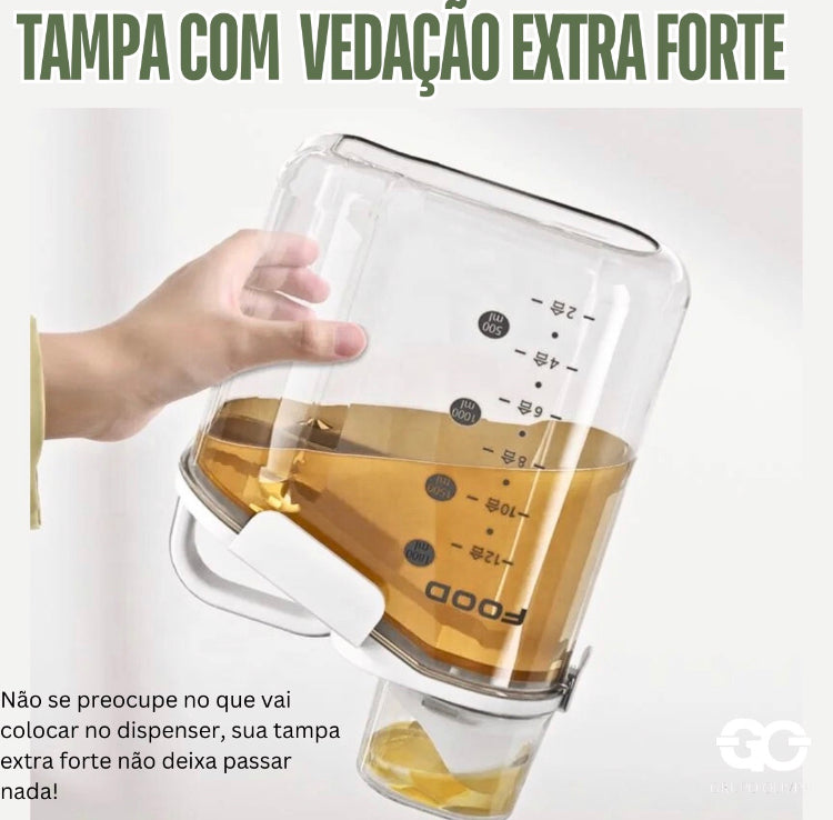 Pote Hermético de Acrílico com Bico e Tampa Dosadora