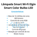 Kit 2 Lâmpadas Inteligente Led Bulbo 10w Rgb Smart Color - Elgin