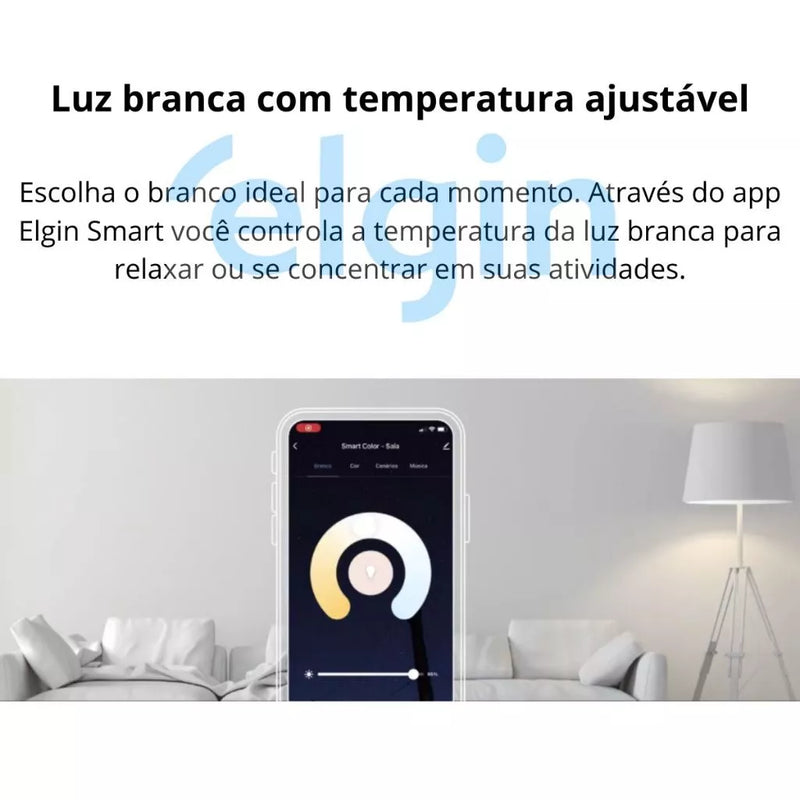 Kit 2 Lâmpadas Inteligente Led Bulbo 10w Rgb Smart Color - Elgin