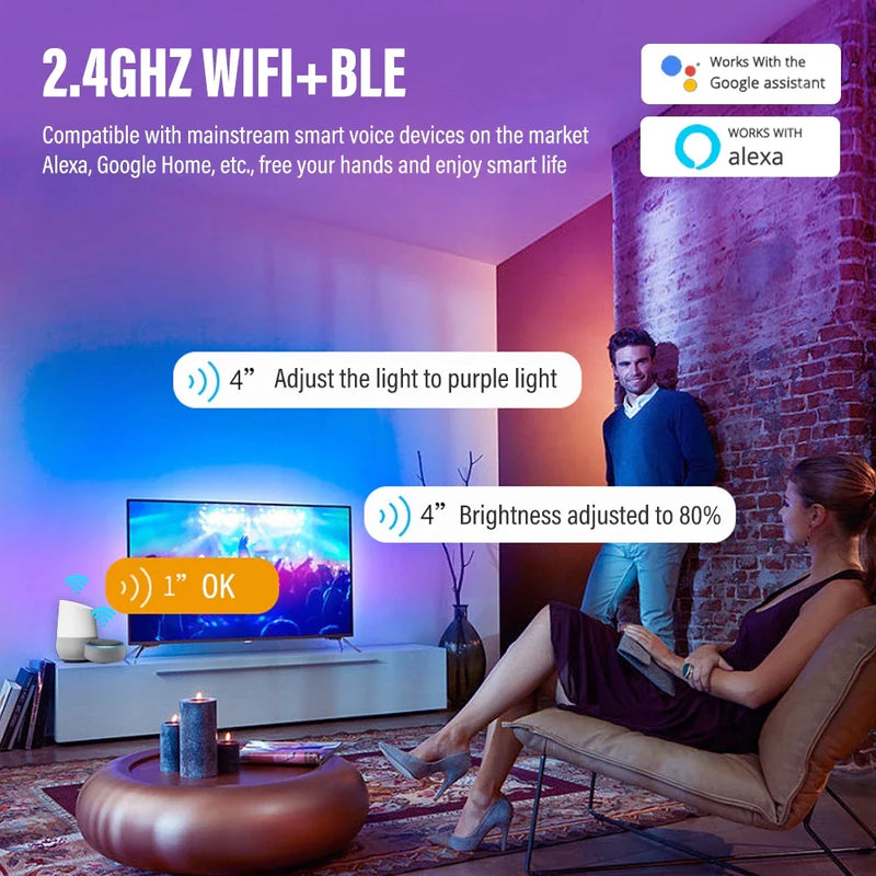 Lâmpada De Teto 24W / 110v Inteligente WiFi Tuya Smart App Forma Redonda Mutável Cor RGBCW Controle Remoto