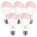 Kit 5 Lâmpadas Smart LED Inteligente 11W RGB WiFi Bivolt Compatível com Alexa e Google Assistant